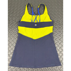 Athleta Speedlight Seamless Racerback Tank Top Navy/Neon Size XXS RN#54023